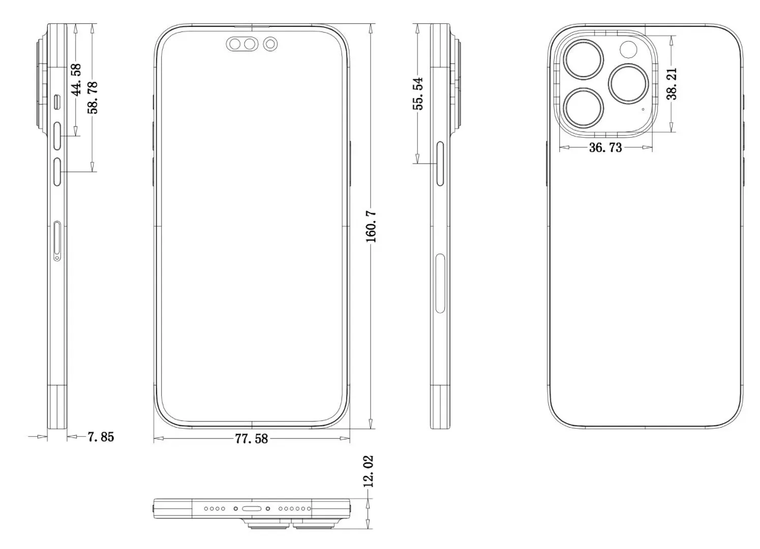 iPhone 14 Pro 外观设计图