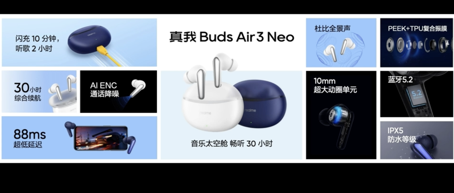 真我Buds Air3 Neo正式发布99元起