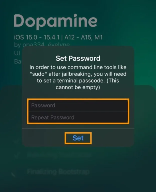 Dopamine越狱教程 Set Password