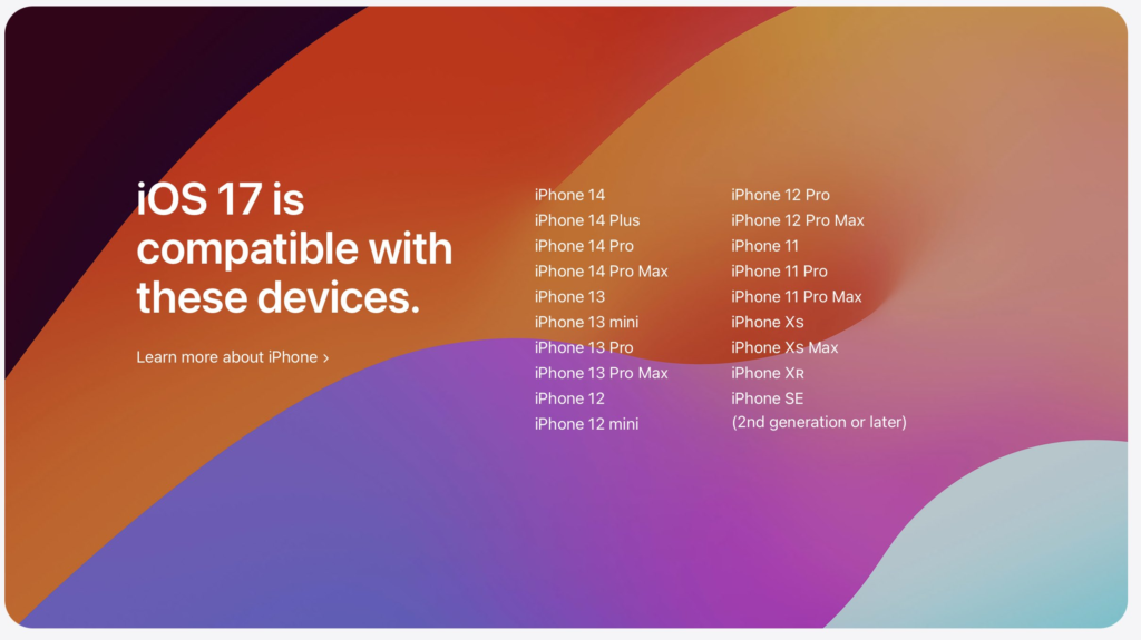 iOS17支持哪些机型几款升级名单