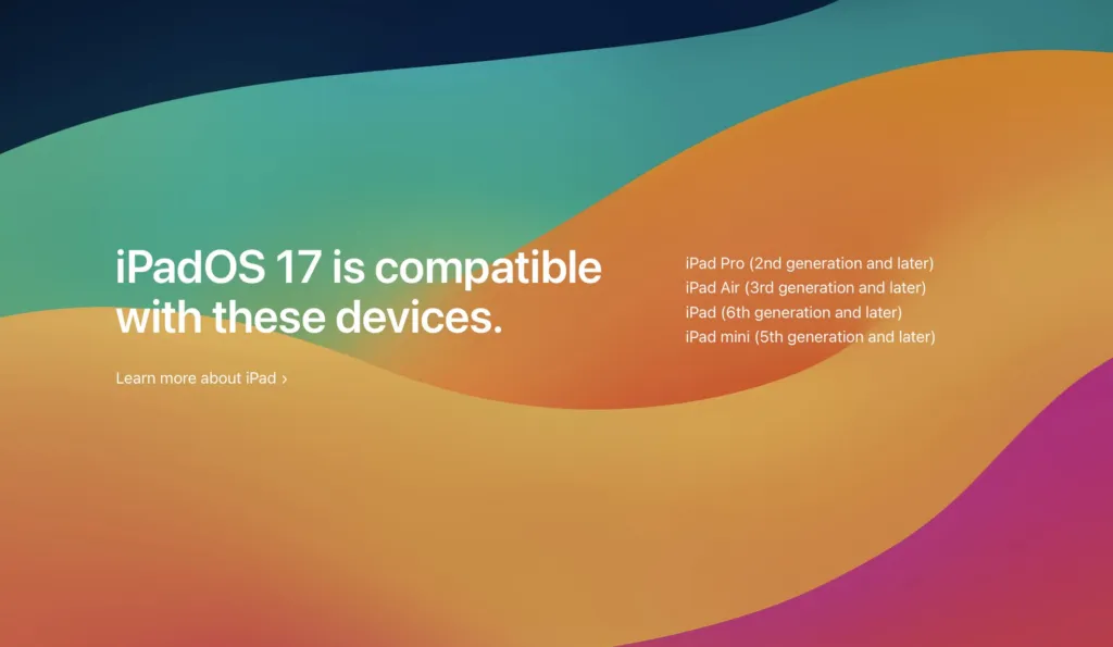 iPadOS 17支持哪些机型